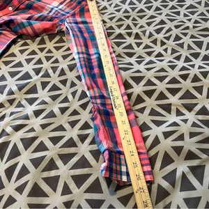 SO Perfect Shirt Pink &‎ Blue Plaid Soft Rayon Relaxed Fit Button Front Size M thumbnail 16
