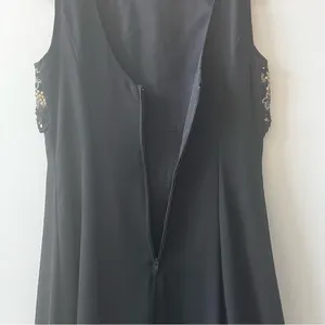 Vintage KiKi USA Black with Gold Lace Detail Gown Small thumbnail 3