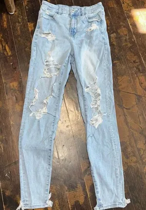 American Eagle curvy hi-rise distressed jeggings thumbnail 1