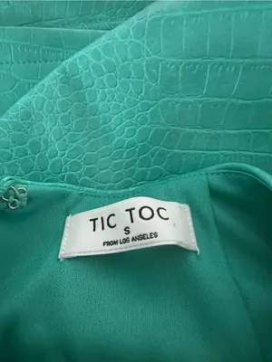 Green Croc-Embossed Halter Mini Dress thumbnail 3