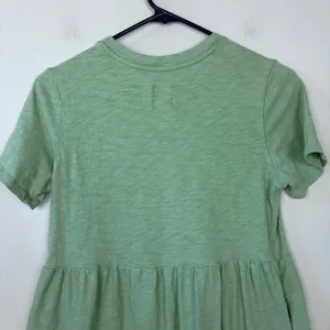 Gap T-Shirt Dress Green Crewneck Short Sleeve Tiered Skirt Side Pockets Size XS thumbnail 11