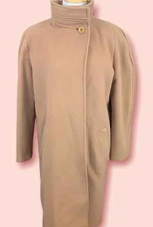 Vintage single button wool swing coat tan L Tan Size L thumbnail 1