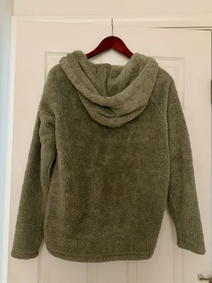 Victoria’s Secret Pink Fleece Hooded Quarter Zip in Green thumbnail 5