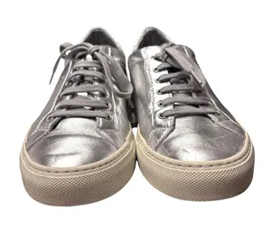 WOMAN by COMMON PROJECTS Achilles Retro Leather Low Top Sneakers Silver Size 38 thumbnail 8