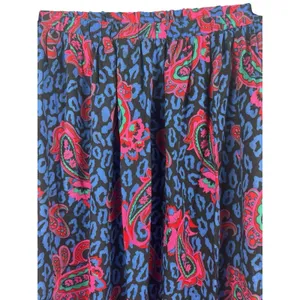 Land And Sea Vintage Ames Bold Blue Pink Floral Midi Elastic Waist Skirt M NWT thumbnail 3