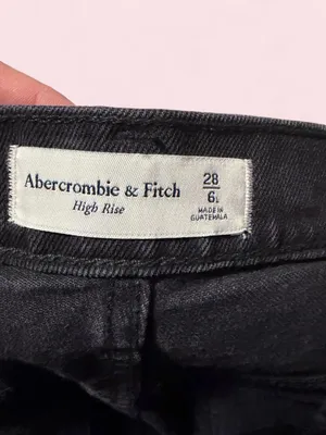 Abercrombie & Fitch Black Flare Wide-Leg Jeans thumbnail 3