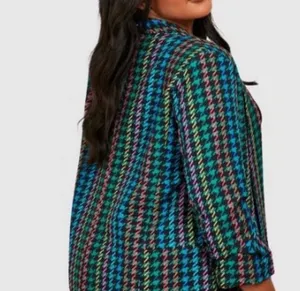 Boohoo Plus Size Houndstooth Blazer thumbnail 2