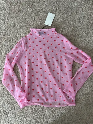 Zara sheer heart print top. S thumbnail 6