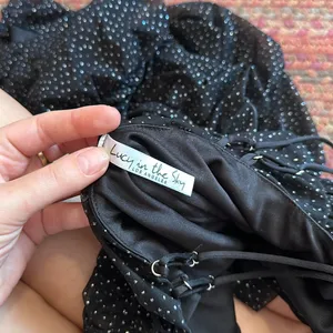 Lucy In The Sky Black Mesh Silver Glitter Party Dress thumbnail 3