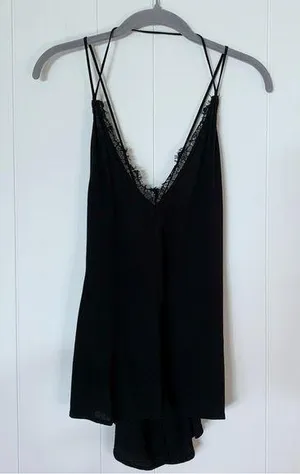 Silence + Noise Black Strappy Tank S thumbnail 1
