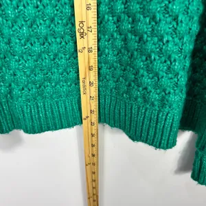 LOFT Chunky Green Pullover Sweater Large Textured Popcorn Knit Forest‎ Fairy thumbnail 5