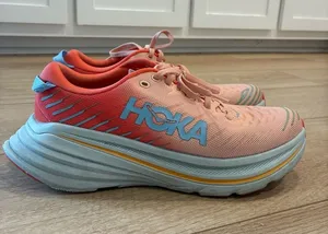 Hoka Women’s Bondi X Camellia Peach Parfait Running Shoe Sneaker Size 9.5 thumbnail 1