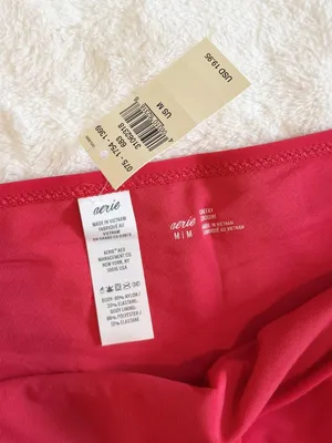 NWT Aerie OG Cheeky Bikini Bottom in Chilly Red - Size: Medium thumbnail 3