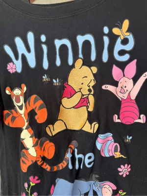 Winnie the pooh & friends disney tee embroidered patches colorful short sleeve thumbnail 2