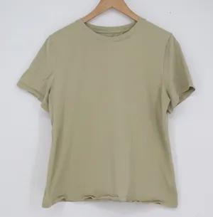 A New Day Womens Sage Green Short Sleeve Crewneck Cotton Stretch T-Shirt Large thumbnail 1