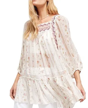 Free People Ivory Dance Magic Tunic Size Large thumbnail 1