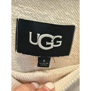 UGG Anisha French Terry Drawstring Waist Pocket Dress Small Cream Beige thumbnail 11