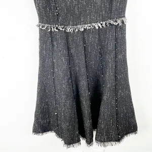 REBECCA TAYLOR Tweed Fringe Trim Short Sleeves Hidden Back Zipper Lined Dress 2 thumbnail 10