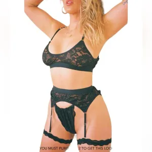 Revolve Free People We Are Hah‎ Black Guard Her Lace Bra Medium thumbnail 4