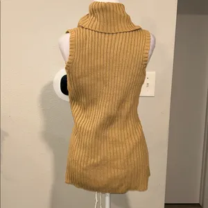 Laurn RALPH LAUREN Women's Sleeveless Cable Knit Buckel Brown Sweater Size Med thumbnail 4