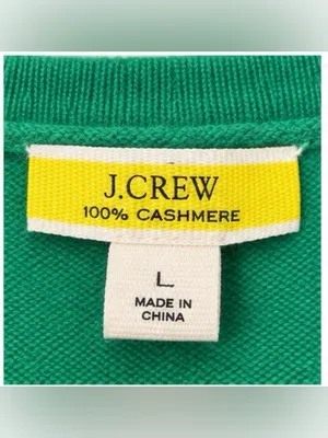J.Crew 100% Cashmere Short Sleeve Sweater L Green Crewneck thumbnail 4