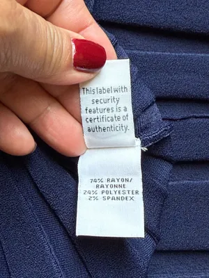 Diane Von Furstenberg Pleated Knee Length Ink Blue Skirt Size L thumbnail 4