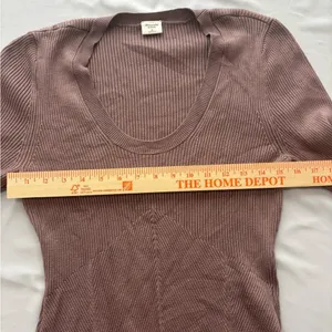 Abercrombie‎ & Fitch Ribbed Long Sleeve Scoop Neck Bodysuit Taupe Brown XL thumbnail 8