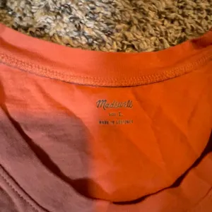 Madewell‎ Womens Short Sleeve Front Knot Tie Tee Coral Orange Slub Cotton Size L thumbnail 3