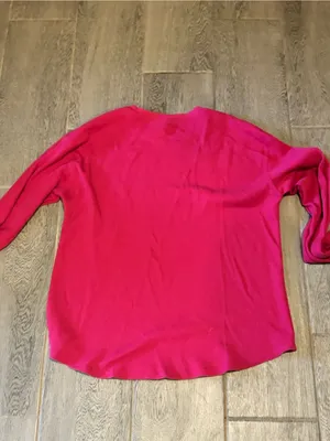 Time and Tru Bright Pink Long Sleeve Waffle Knit Top- size xl thumbnail 10