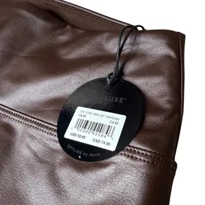 Offline By Aerie Real Luxe Faux Leather Hi Rise Leggings Size Medium Brown Chic thumbnail 6
