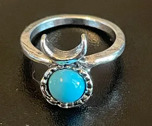 The Moon Turquoise stone moon ring size 4 thumbnail 1