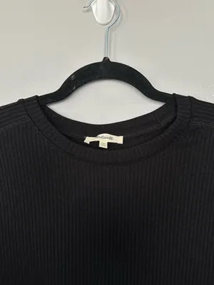 Madewell Ribbed Fitted Crewneck Long-Sleeve Top Size XXL thumbnail 5