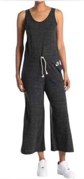 Nike Charcoal Wide-Leg Knit Tank Jumpsuit with Drawstring XXL NWT thumbnail 1