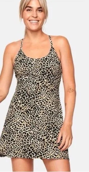Outdoor Voices The Exercise Dress Cheetah print athletic dress medium. thumbnail 1