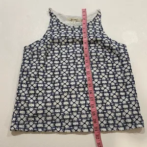 Miami Blue White Embroidered Sleeveless Tank Top Women’s Small thumbnail 4