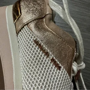 Michael Kors MK Allie Trainer Leather Pink‎ Gold Sneaker Shoes Size 8 thumbnail 5