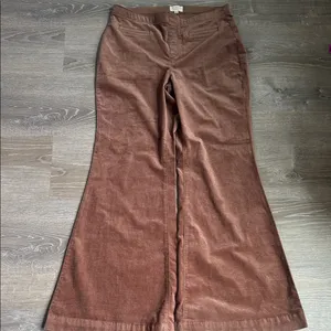 Anthropologie Pilcro Pull-On Mid-Rise Velvet Retro Flare Pants 32 thumbnail 2