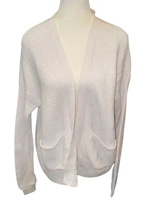 Textured knit open front cardigan thumbnail 1