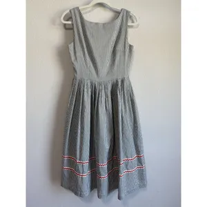 Tailor & Twirl Women’s Gingham Sleeveless‎ Midi Dress Retro Rockabilly Size S thumbnail 3