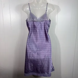 Vintage Apt 9 Y2K Purple Silky Babydoll Fit Slip Chemise Night Dress Medium M thumbnail 2