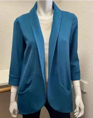 Anthracite By Muse Nordstrom Open Blazer Teal Large Blue thumbnail 1