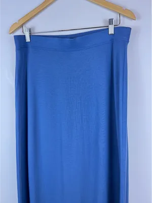 Peruvian Connection Pima Cotton Blue Maxi Skirt Large L Made Peru Minimalist thumbnail 2