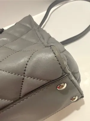 Michael Michael Kors Gray Quilted Leather Satchel Crossbody thumbnail 7