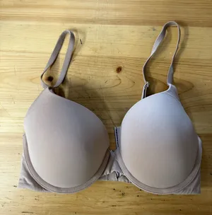 Victorias Secret T-Shirt Push-Up Full Coverage Bra Nude Brown Basic 34C thumbnail 1