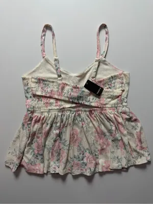 NWT Torrid Smocked Criss-Cross Babydoll Top, Size 1X thumbnail 4