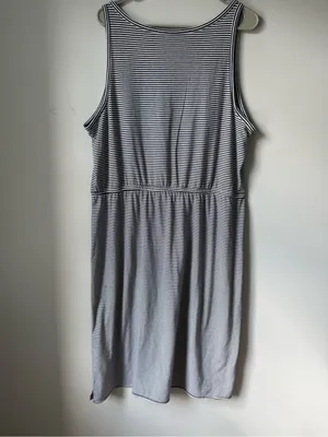 GAP Navy Blue White Striped Sleeveless Dress MIDI Dress Buttons Soft Size XXL thumbnail 6