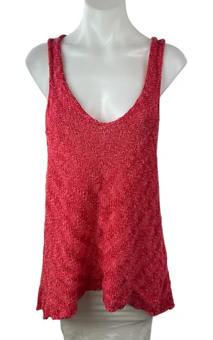 Free People Women's Red Sleeveless Racerback Y2k Boho Tunic Tank Top Size M thumbnail 1