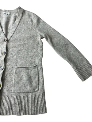 MADEWELL Women Speckled Brown Maysfield Cardigan Grandpa Sweater Merino Wool XS thumbnail 3