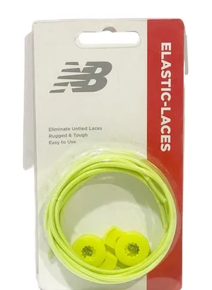 New Balance Elastic Shoe Laces Tough Easy Quick Pair Neon Yellow‎ NEW thumbnail 1