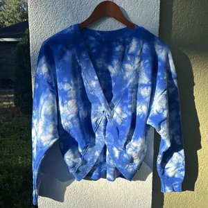 JoyLab Blue Tye Dye knot-back Sweat Shirt thumbnail 2